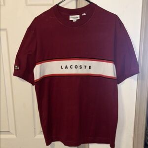 Lacoste Men's Burgundy T-Shirt